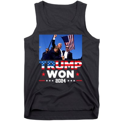 Usa Flag Trump Won 2024 Get Over It 47th Us President Gift Tank Top