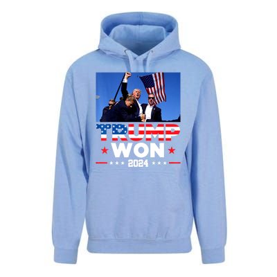 Usa Flag Trump Won 2024 Get Over It 47th Us President Gift Unisex Surf Hoodie