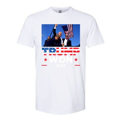 Usa Flag Trump Won 2024 Get Over It 47th Us President Gift Softstyle CVC T-Shirt