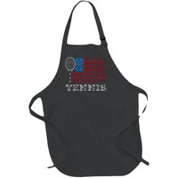 Usa Flag Tennis Us Tennis Lover Team Sport Full-Length Apron With Pockets