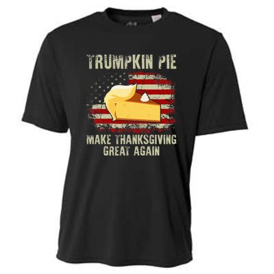 Usa Flag Trumpkin Pie Make Thanksgiving Great Again Cooling Performance Crew T-Shirt