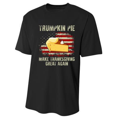 Usa Flag Trumpkin Pie Make Thanksgiving Great Again Performance Sprint T-Shirt