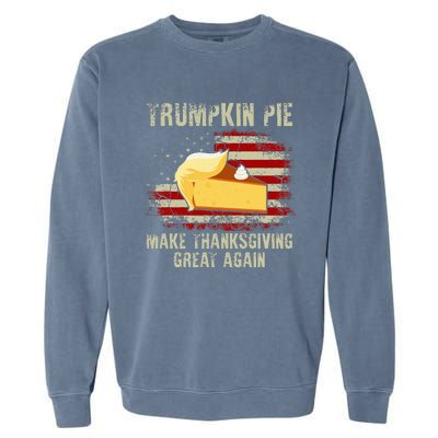 Usa Flag Trumpkin Pie Make Thanksgiving Great Again Garment-Dyed Sweatshirt