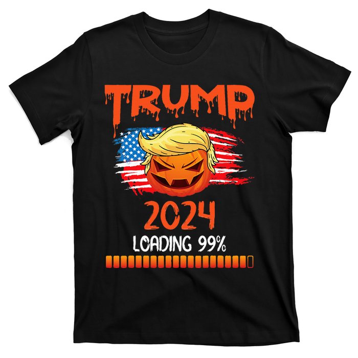 Us Flag Trump Pumpkin Donald Trump 24 Loading 99 President T-Shirt