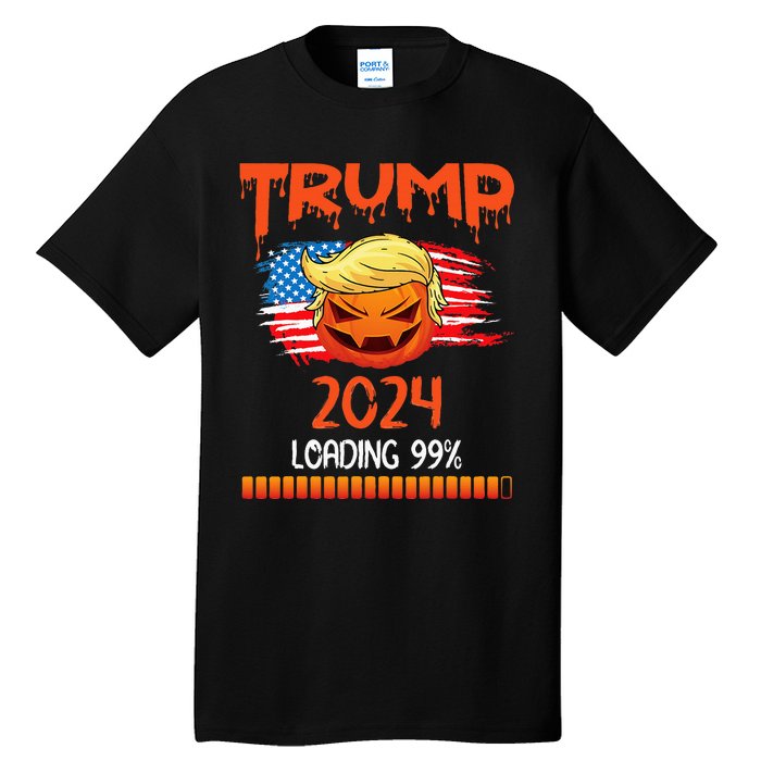 Us Flag Trump Pumpkin Donald Trump 24 Loading 99 President Tall T-Shirt