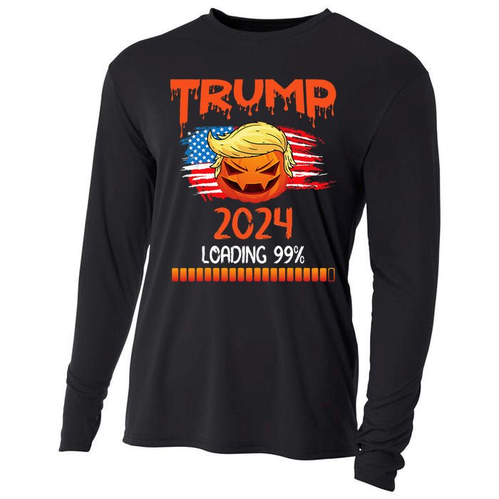 Us Flag Trump Pumpkin Donald Trump 24 Loading 99 President Cooling Performance Long Sleeve Crew