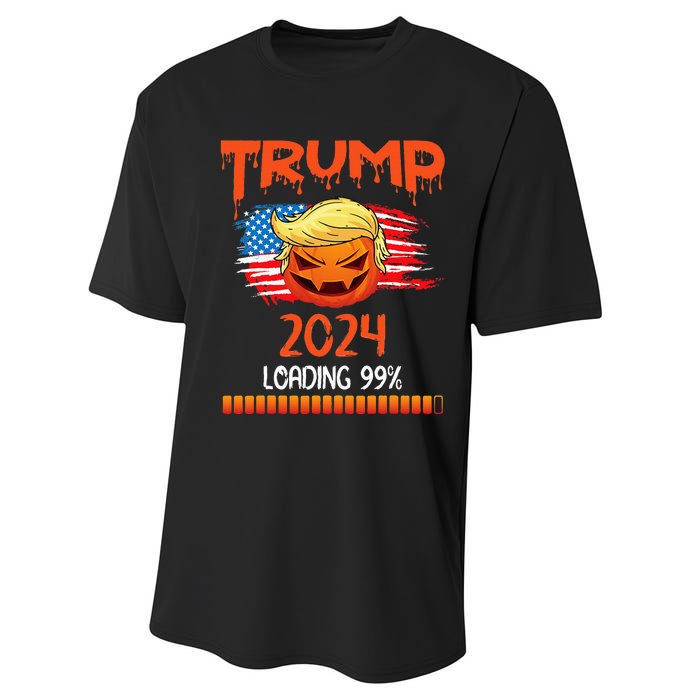 Us Flag Trump Pumpkin Donald Trump 24 Loading 99 President Performance Sprint T-Shirt