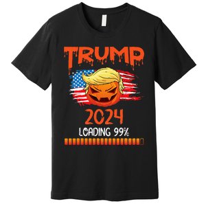 Us Flag Trump Pumpkin Donald Trump 24 Loading 99 President Premium T-Shirt