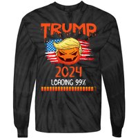 Us Flag Trump Pumpkin Donald Trump 24 Loading 99 President Tie-Dye Long Sleeve Shirt