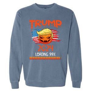 Us Flag Trump Pumpkin Donald Trump 24 Loading 99 President Garment-Dyed Sweatshirt