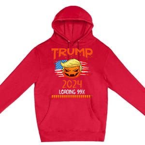 Us Flag Trump Pumpkin Donald Trump 24 Loading 99 President Premium Pullover Hoodie