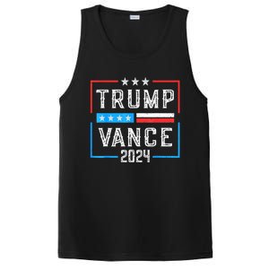 Us Flag Trump Jd Vance 2024 Retro Stripe And Star Trump Vance 2024 Gift PosiCharge Competitor Tank