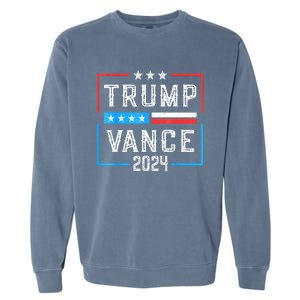 Us Flag Trump Jd Vance 2024 Retro Stripe And Star Trump Vance 2024 Gift Garment-Dyed Sweatshirt