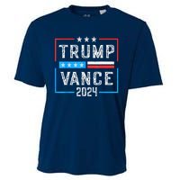 Us Flag Trump Jd Vance 2024 Retro Stripe And Star Trump Vance 2024 Gift Cooling Performance Crew T-Shirt