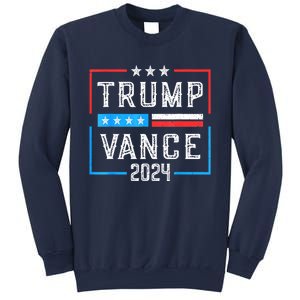 Us Flag Trump Jd Vance 2024 Retro Stripe And Star Trump Vance 2024 Gift Sweatshirt