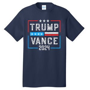 Us Flag Trump Jd Vance 2024 Retro Stripe And Star Trump Vance 2024 Gift Tall T-Shirt