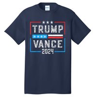 Us Flag Trump Jd Vance 2024 Retro Stripe And Star Trump Vance 2024 Gift Tall T-Shirt