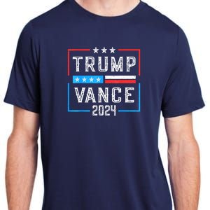 Us Flag Trump Jd Vance 2024 Retro Stripe And Star Trump Vance 2024 Gift Adult ChromaSoft Performance T-Shirt