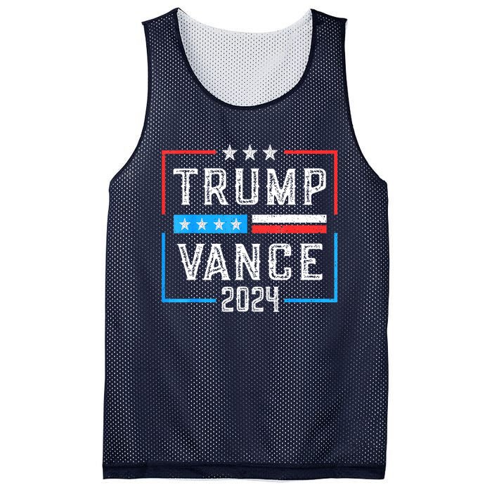 Us Flag Trump Jd Vance 2024 Retro Stripe And Star Trump Vance 2024 Gift Mesh Reversible Basketball Jersey Tank