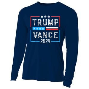 Us Flag Trump Jd Vance 2024 Retro Stripe And Star Trump Vance 2024 Gift Cooling Performance Long Sleeve Crew