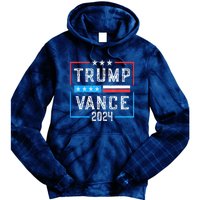 Us Flag Trump Jd Vance 2024 Retro Stripe And Star Trump Vance 2024 Gift Tie Dye Hoodie