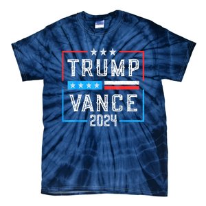 Us Flag Trump Jd Vance 2024 Retro Stripe And Star Trump Vance 2024 Gift Tie-Dye T-Shirt