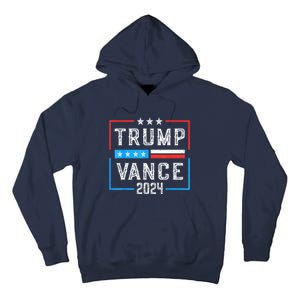 Us Flag Trump Jd Vance 2024 Retro Stripe And Star Trump Vance 2024 Gift Tall Hoodie