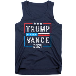 Us Flag Trump Jd Vance 2024 Retro Stripe And Star Trump Vance 2024 Gift Tank Top