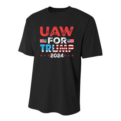 Uaw For Trump 2024 United Auto Workers Youth Performance Sprint T-Shirt