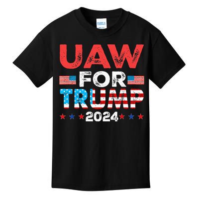 Uaw For Trump 2024 United Auto Workers Kids T-Shirt