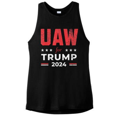 Uaw For Trump 2024 United Auto Workers Ladies PosiCharge Tri-Blend Wicking Tank