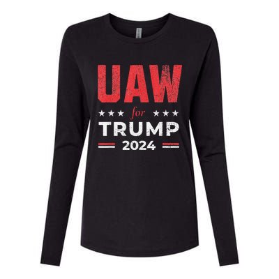 Uaw For Trump 2024 United Auto Workers Womens Cotton Relaxed Long Sleeve T-Shirt