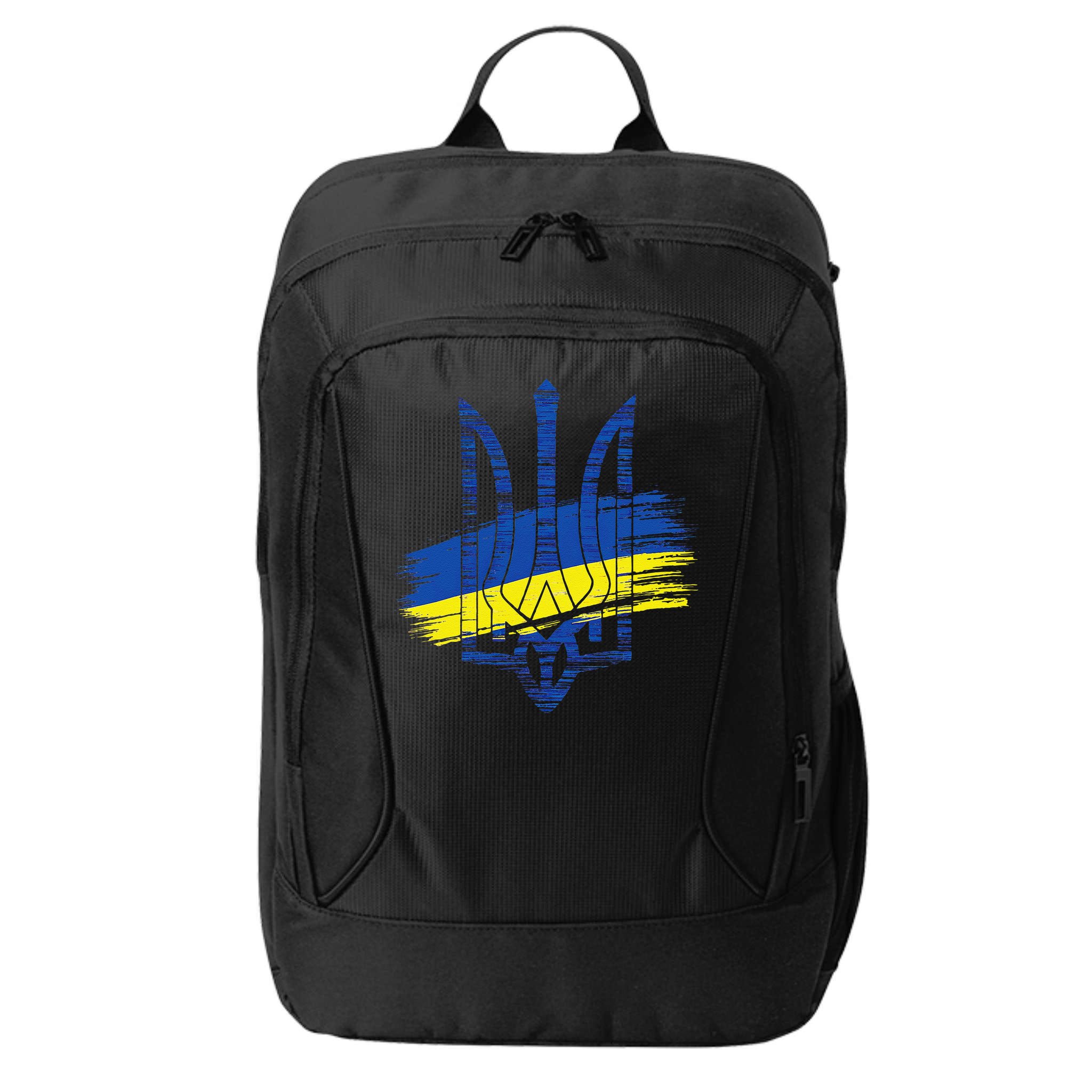 Ukraine Flag Trident Patriotic Ukrainian Heritage Graphic City Backpack