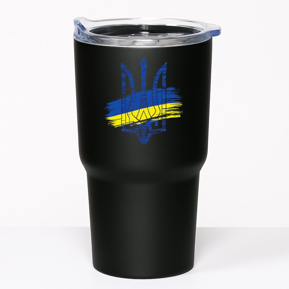 Ukraine Flag Trident Patriotic Ukrainian Heritage Graphic Tumbler