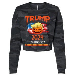 Us Flag Trump Pumpkin Donald Trump 24 Loading 99 President Cropped Pullover Crew