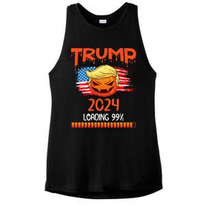 Us Flag Trump Pumpkin Donald Trump 24 Loading 99 President Ladies PosiCharge Tri-Blend Wicking Tank