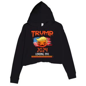 Us Flag Trump Pumpkin Donald Trump 24 Loading 99 President Crop Fleece Hoodie