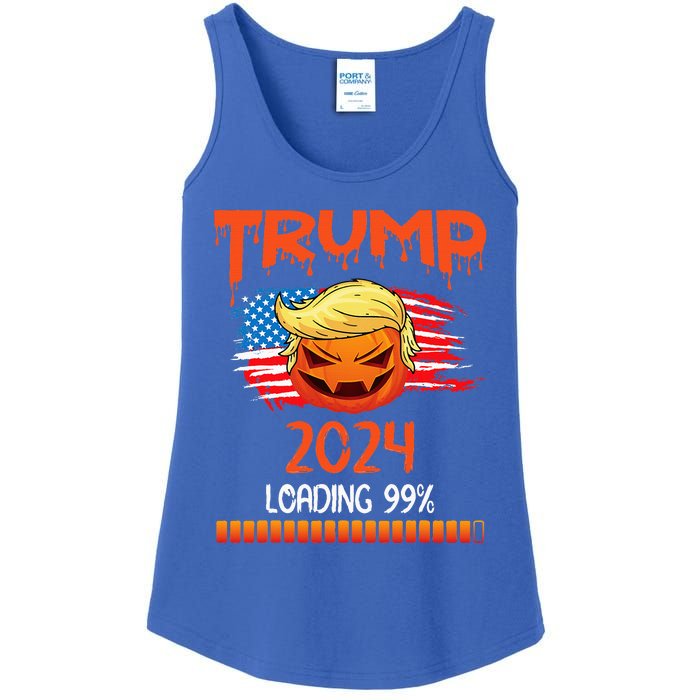 Us Flag Trump Pumpkin Donald Trump 24 Loading 99 President Ladies Essential Tank