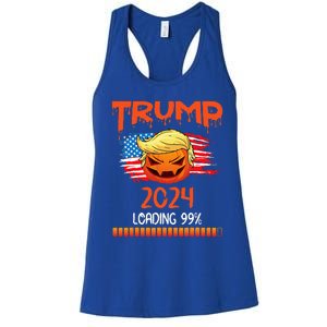 Us Flag Trump Pumpkin Donald Trump 24 Loading 99 President Women's Racerback Tank