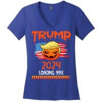 Us Flag Trump Pumpkin Donald Trump 24 Loading 99 President Women's V-Neck T-Shirt