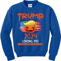 Us Flag Trump Pumpkin Donald Trump 24 Loading 99 President Kids Sweatshirt