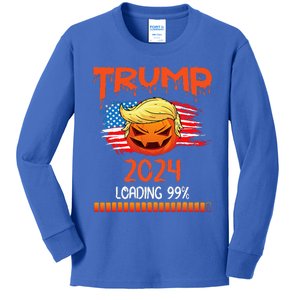 Us Flag Trump Pumpkin Donald Trump 24 Loading 99 President Kids Long Sleeve Shirt