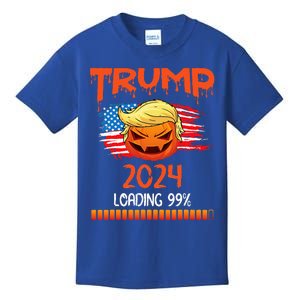 Us Flag Trump Pumpkin Donald Trump 24 Loading 99 President Kids T-Shirt