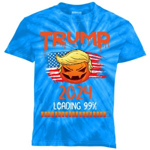 Us Flag Trump Pumpkin Donald Trump 24 Loading 99 President Kids Tie-Dye T-Shirt