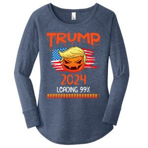 Us Flag Trump Pumpkin Donald Trump 24 Loading 99 President Women's Perfect Tri Tunic Long Sleeve Shirt