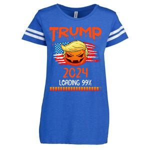 Us Flag Trump Pumpkin Donald Trump 24 Loading 99 President Enza Ladies Jersey Football T-Shirt