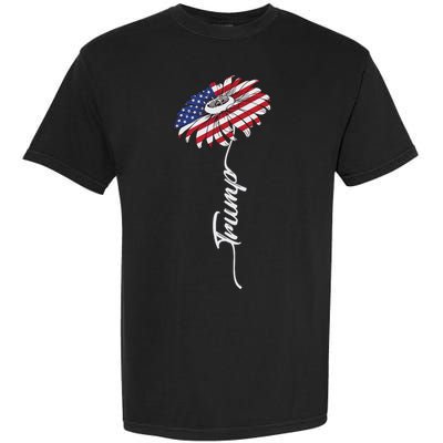 Us Flag Trump Sunflower Lovers American Garment-Dyed Heavyweight T-Shirt