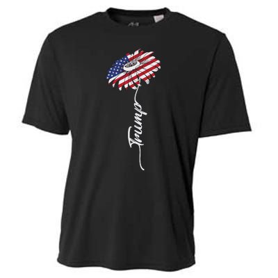 Us Flag Trump Sunflower Lovers American Cooling Performance Crew T-Shirt