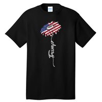 Us Flag Trump Sunflower Lovers American Tall T-Shirt