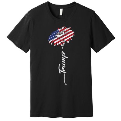 Us Flag Trump Sunflower Lovers American Premium T-Shirt